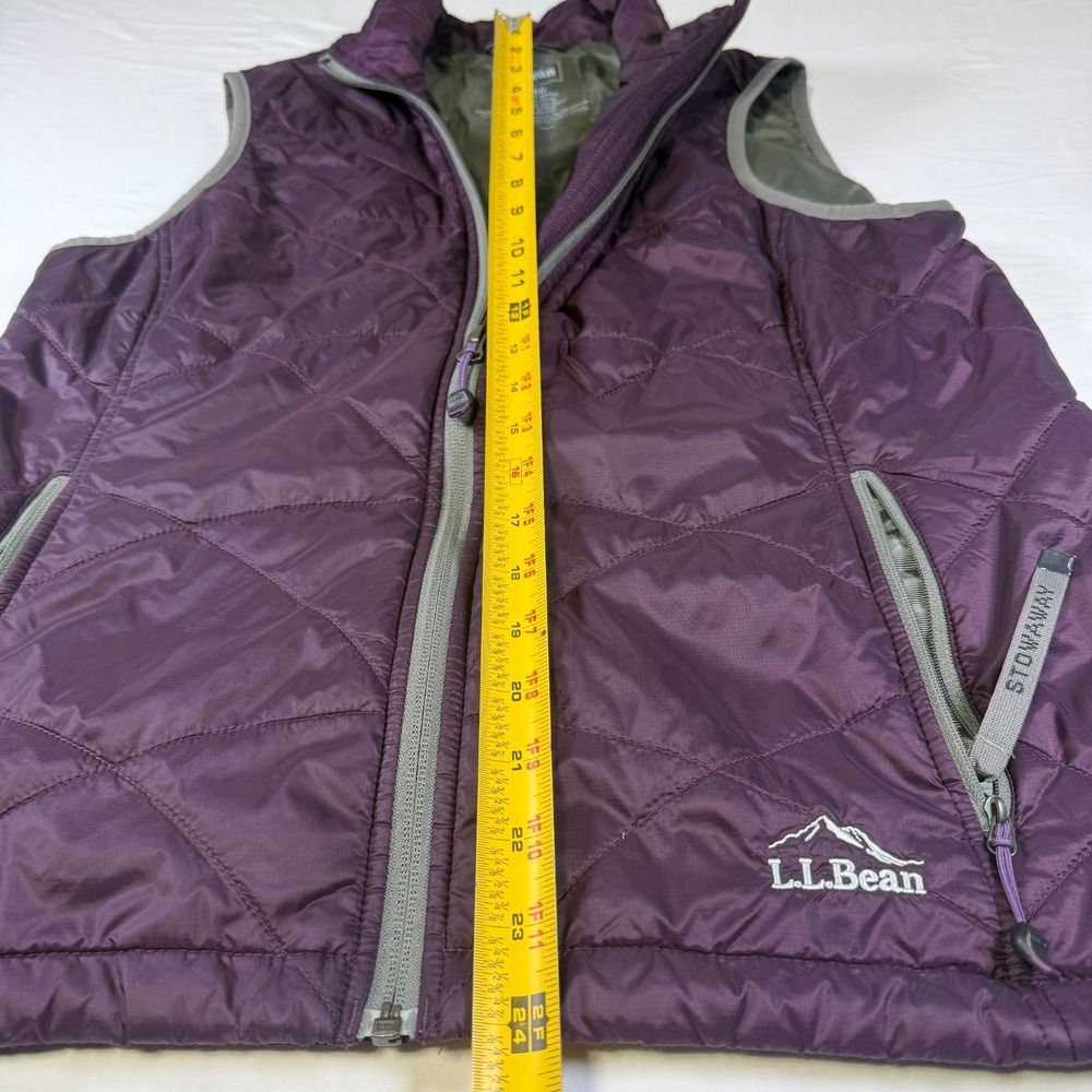 L.L. Bean PrimaLoft Packaway Puffer Vest Women's Size Med Purple Full Zip - Picture 7 of 7